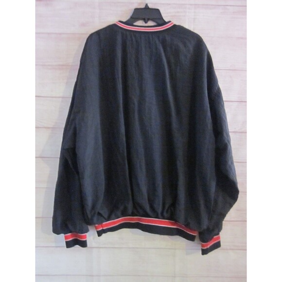 Holloway Men's Size XL Pull-Over Jacket Lined Windbreaker Side Pockets Black Red - Picture 4 of 4